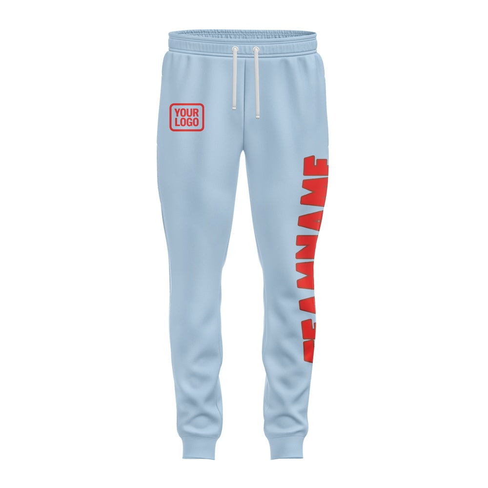 Custom Light Blue Orange Red Pants