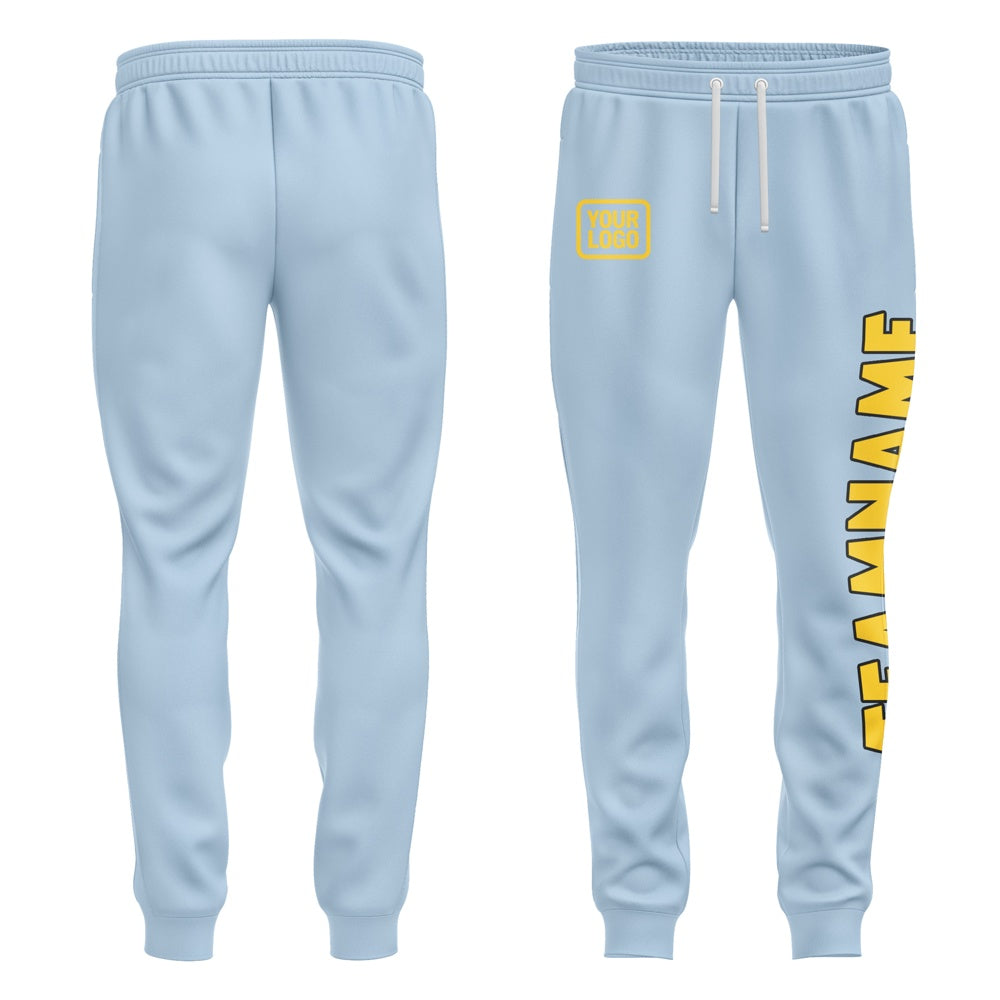 Custom Light Blue Gold Pants