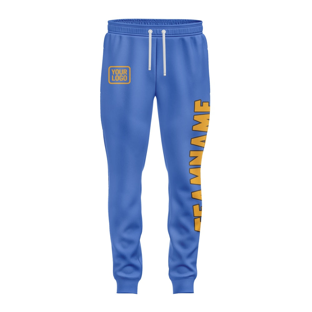 Custom Sky Blue Yellow Pants