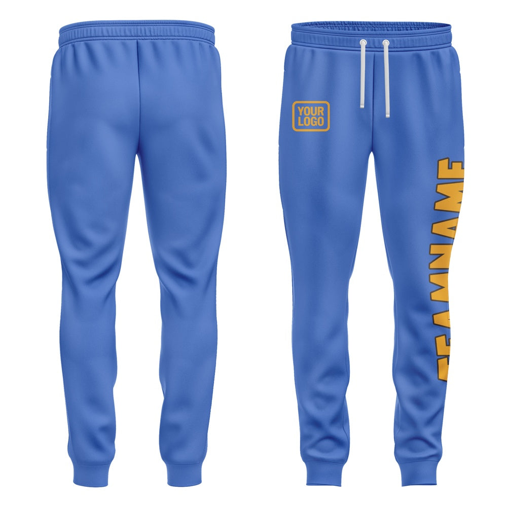 Custom Sky Blue Yellow Pants