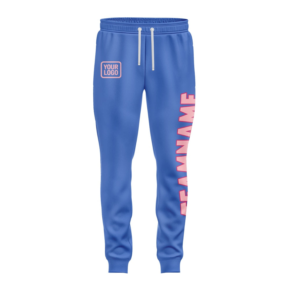 Custom Sky Blue Light Pink Pants