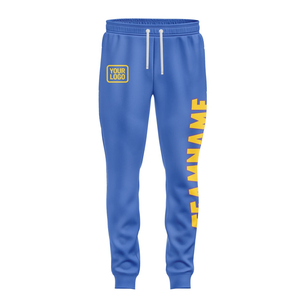 Custom Sky Blue Gold Pants