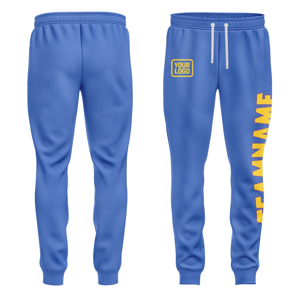 Custom Sky Blue Gold Pants