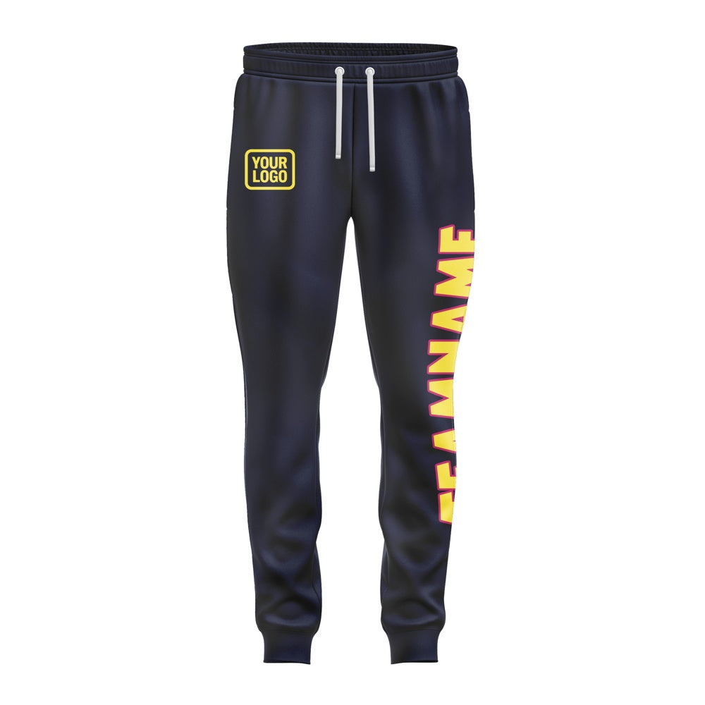 Custom Navy Light Yellow Pants