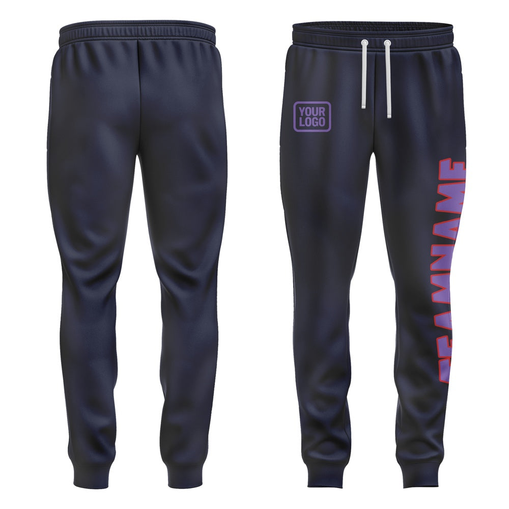 Custom Navy Light Purple Pants