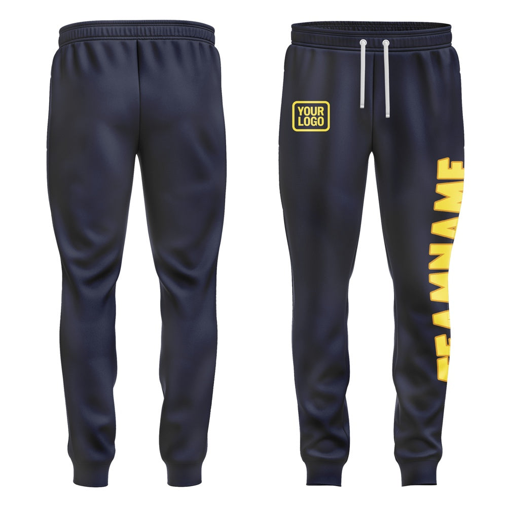 Custom Navy Light Yellow Pants