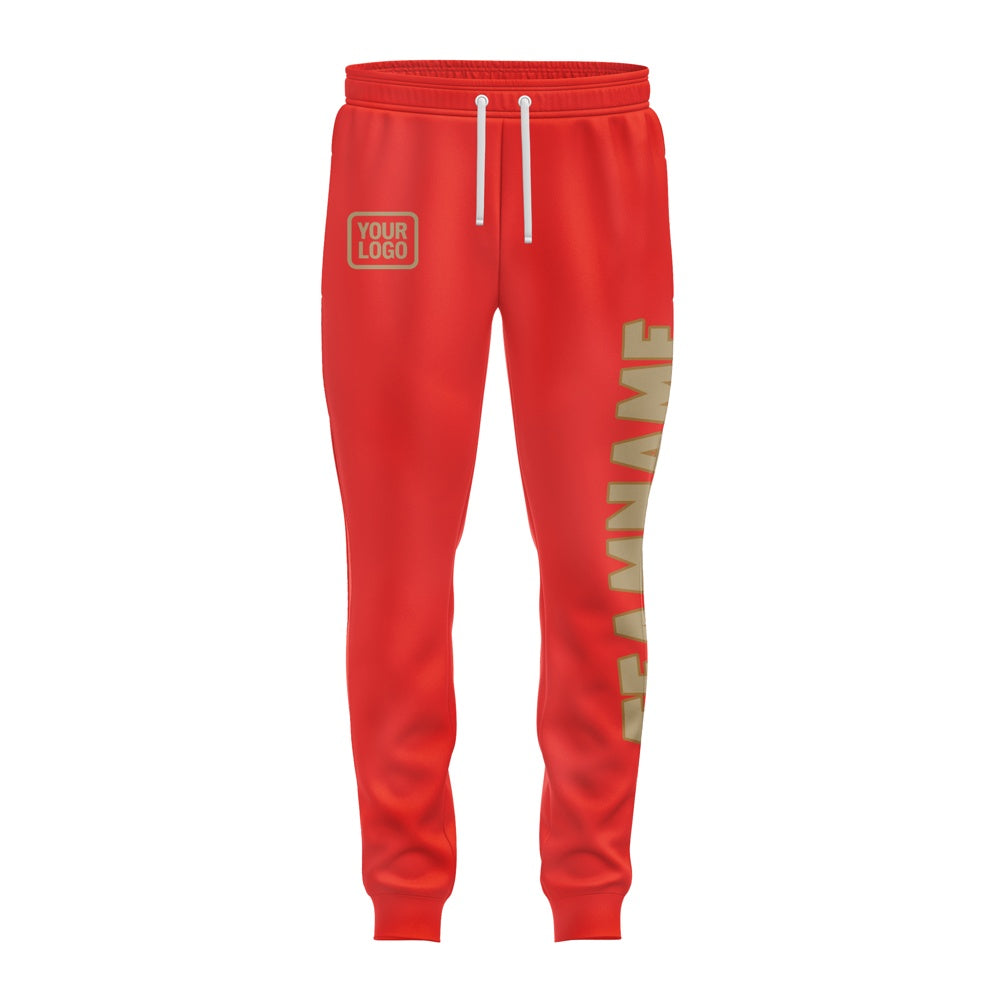 Custom Orange Red Light Khaki Pants