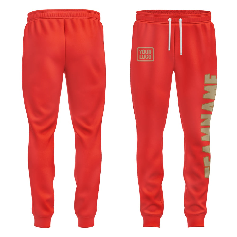 Custom Orange Red Light Khaki Pants