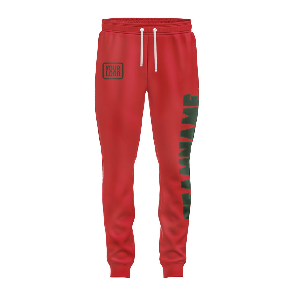 Custom Red Dark Green Pants