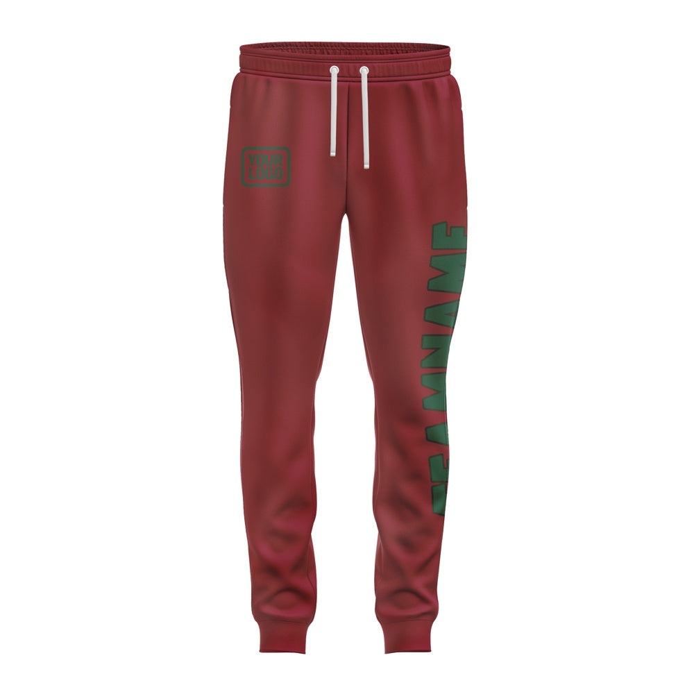 Custom Crimson Red Green Pants