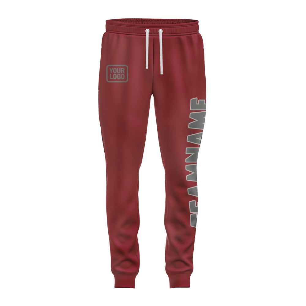 Custom Crimson Red Dark Grey Pants