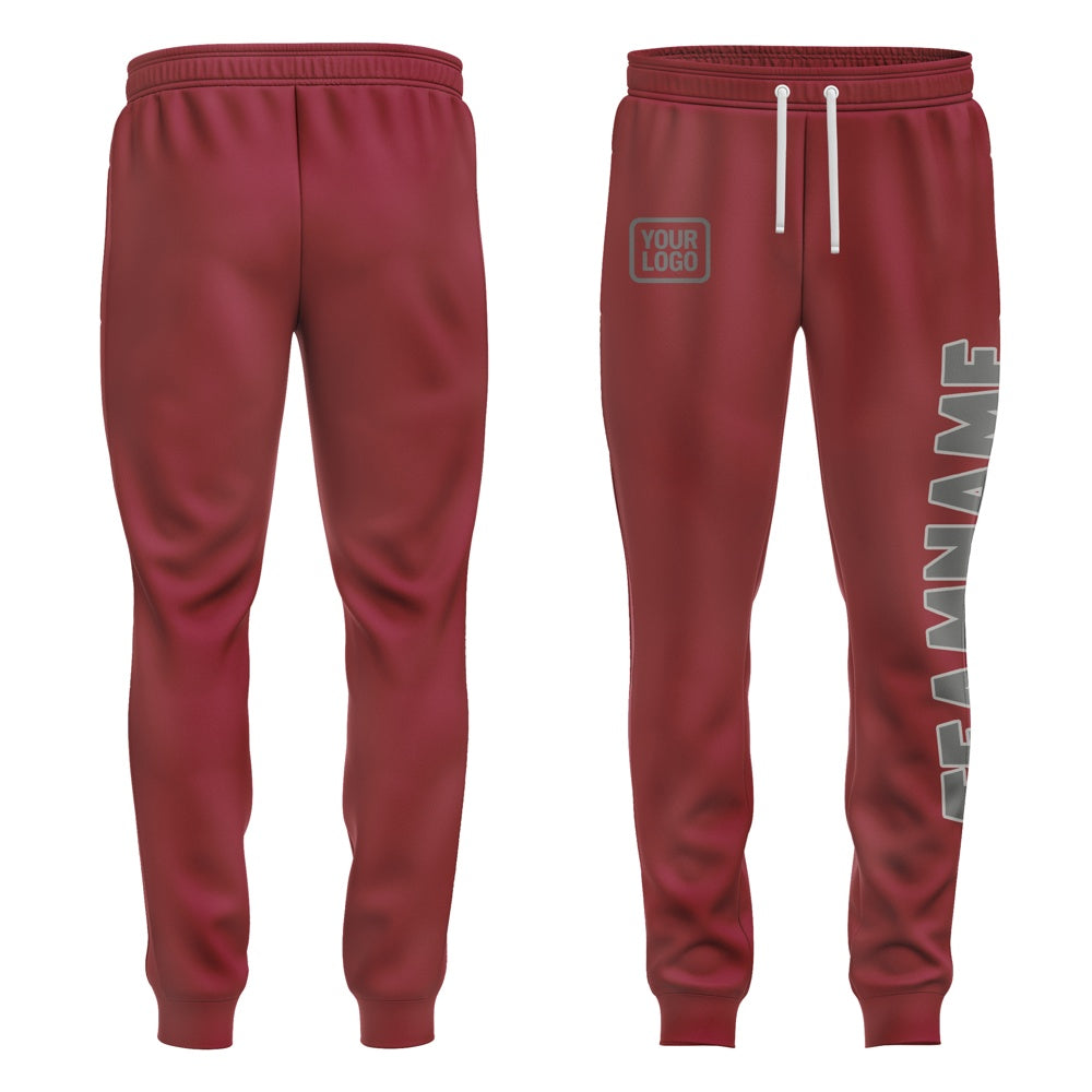 Custom Crimson Red Dark Grey Pants