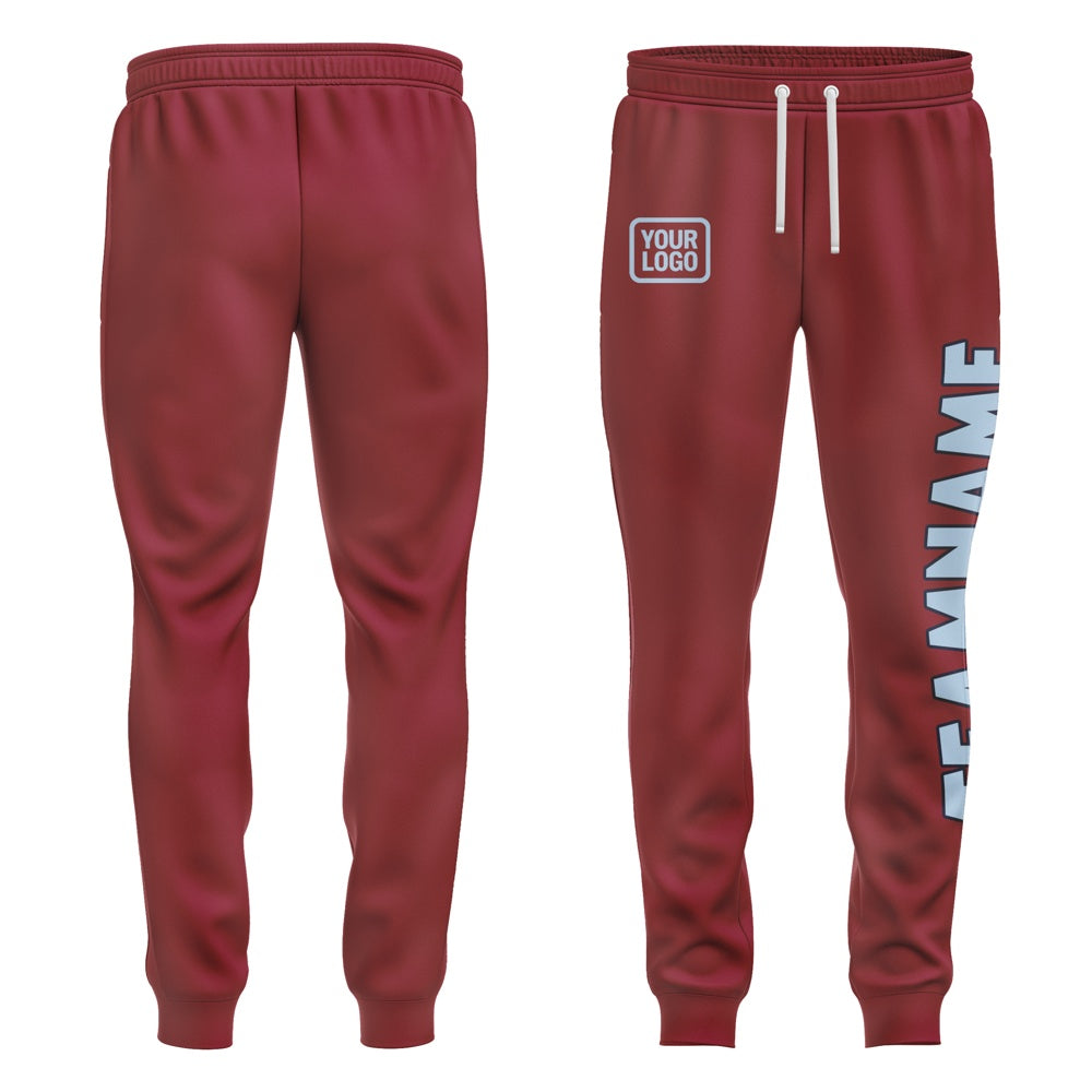 Custom Crimson Red Light Blue Pants