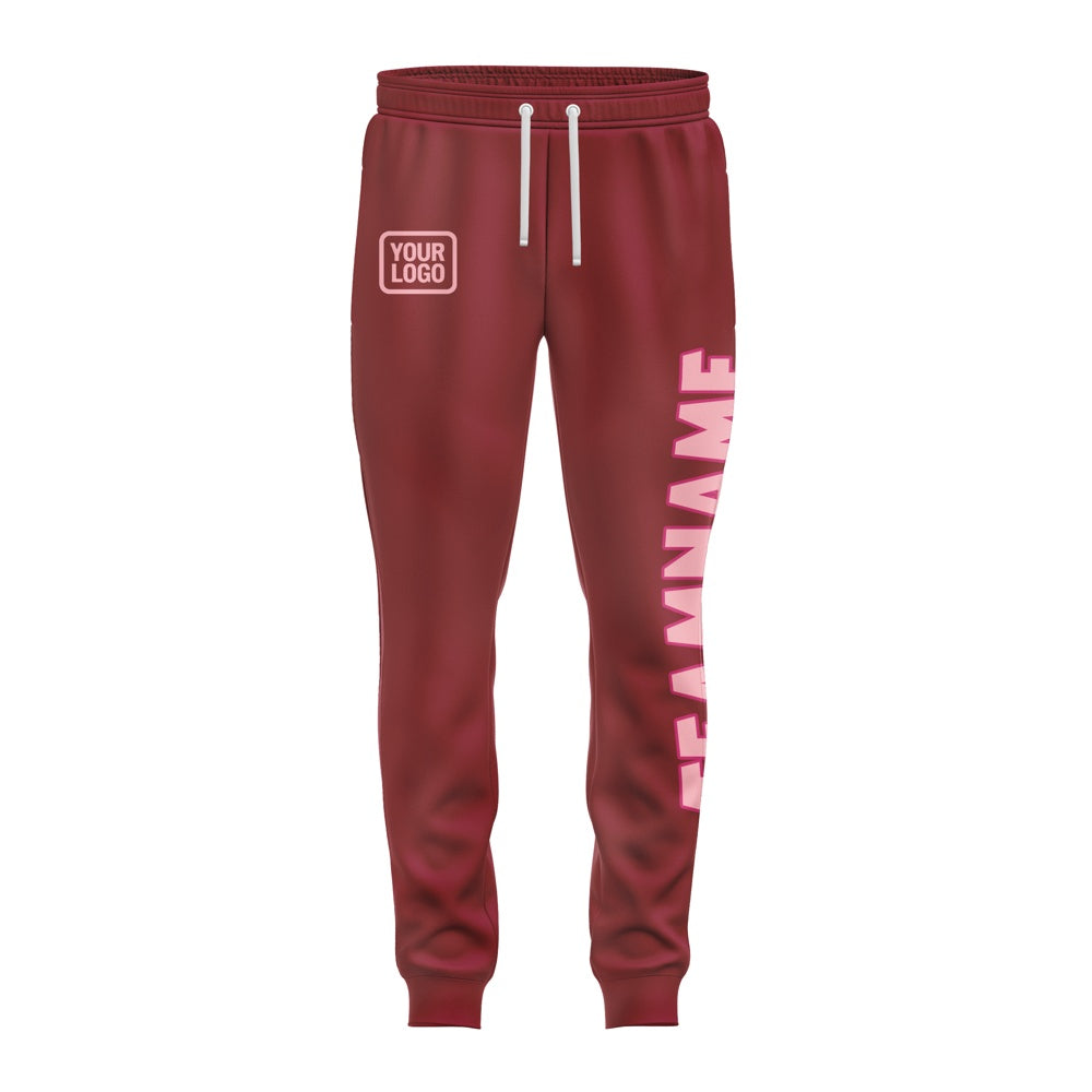 Custom Crimson Red Light Pink Pants