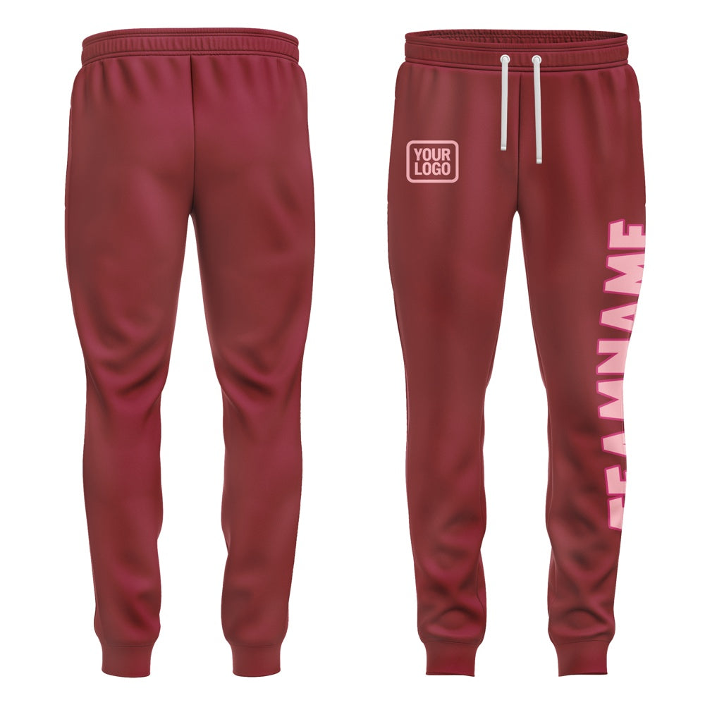 Custom Crimson Red Light Pink Pants