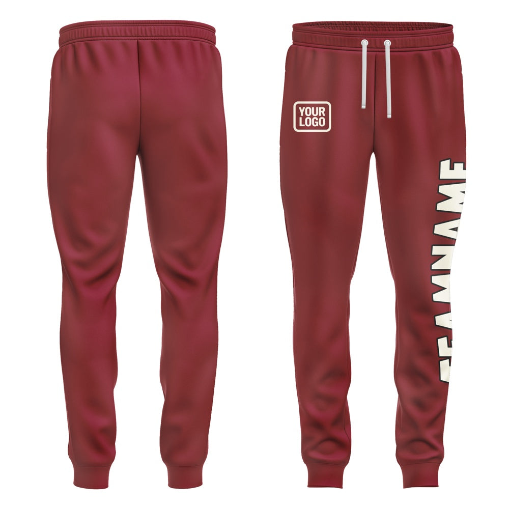 Custom Crimson Red Cream Pants