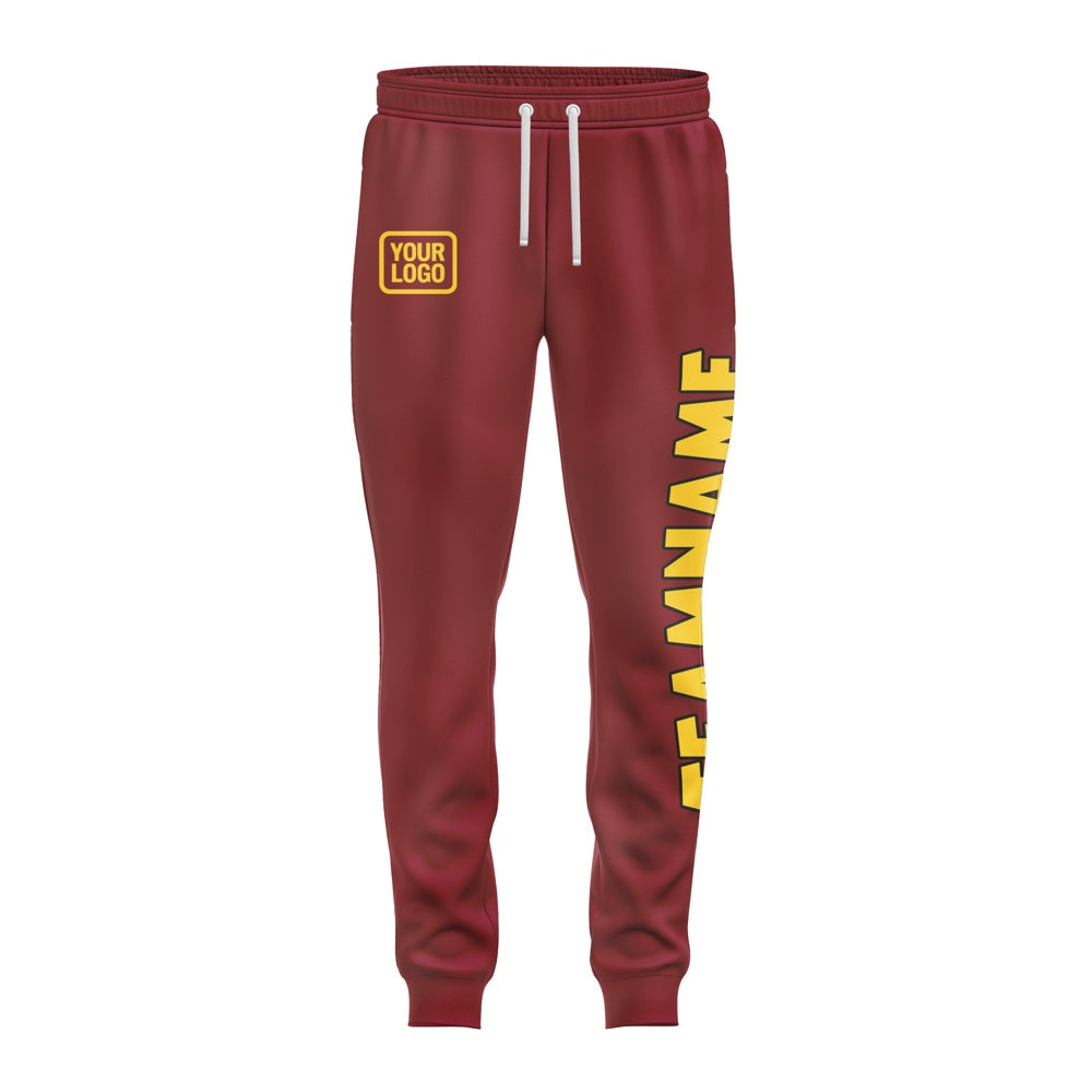 Custom Crimson Red Gold Pants
