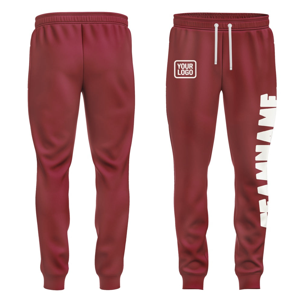 Custom Crimson Red White Pants