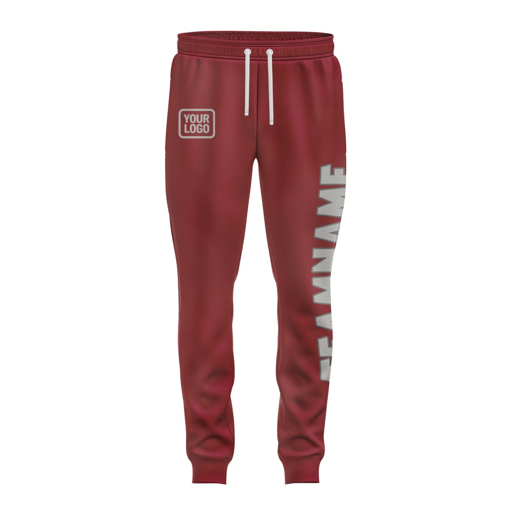 Custom Crimson Red Gray Pants