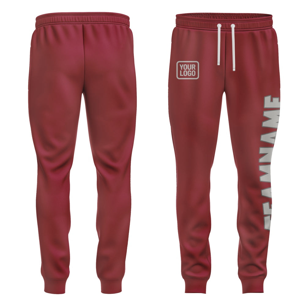 Custom Crimson Red Gray Pants