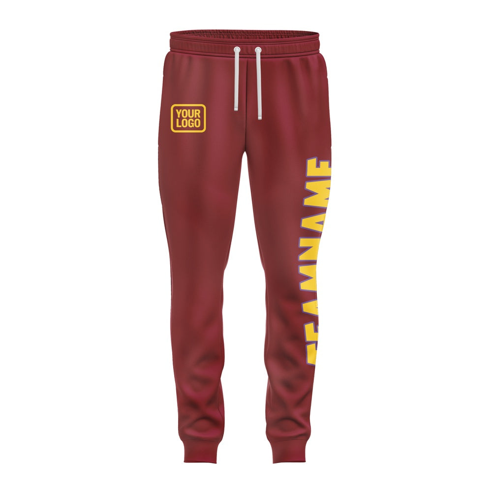 Custom Crimson Red Gold Pants