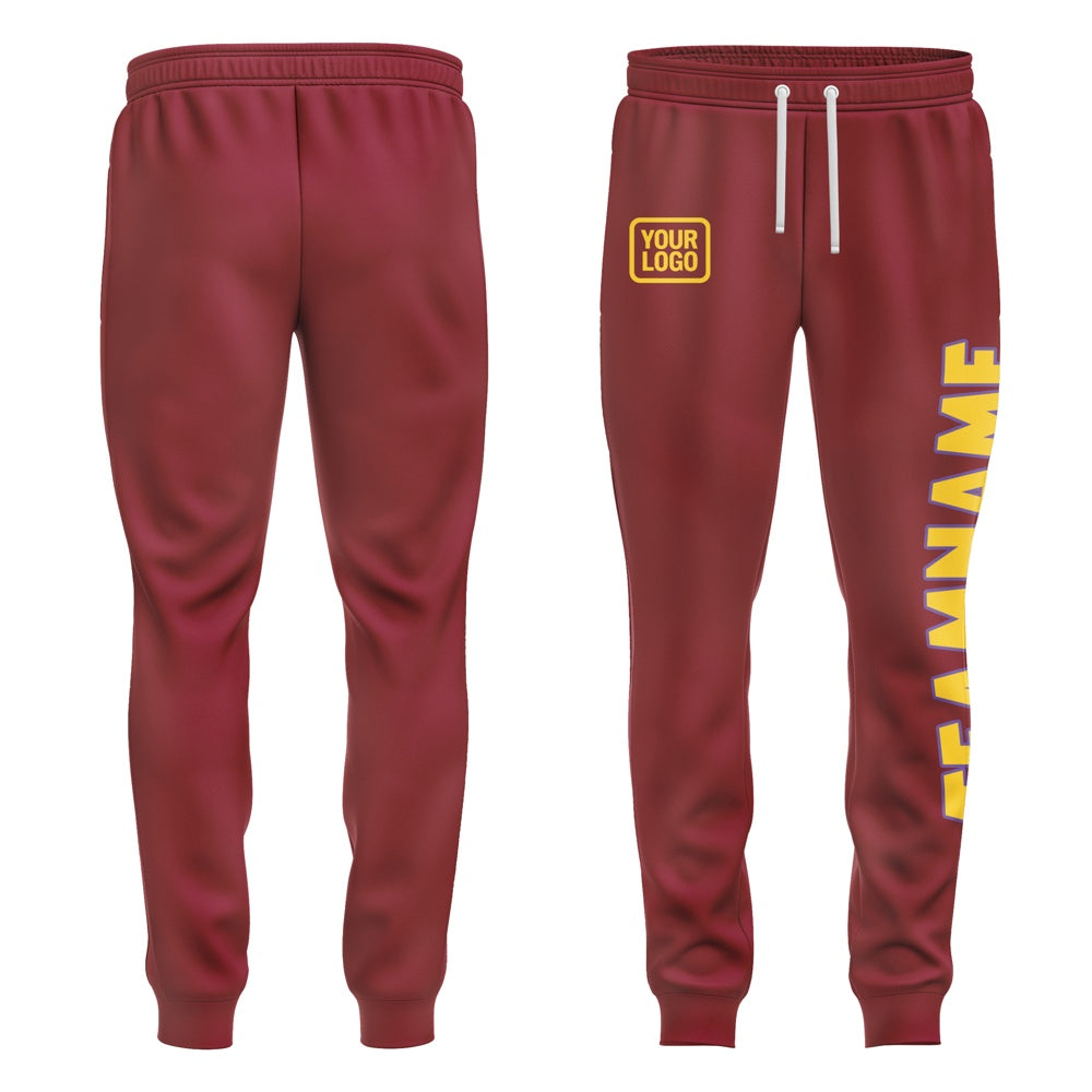 Custom Crimson Red Gold Pants