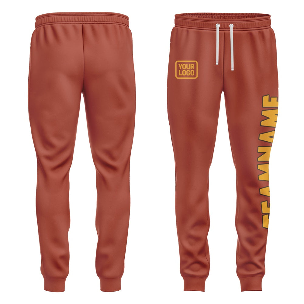 Custom Coral Red Yellow Pants