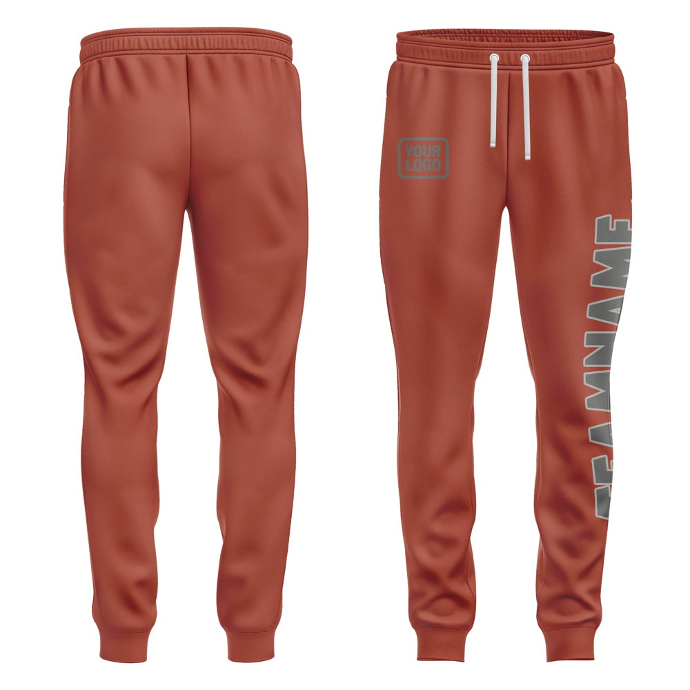 Custom Coral Red Dark Grey Pants