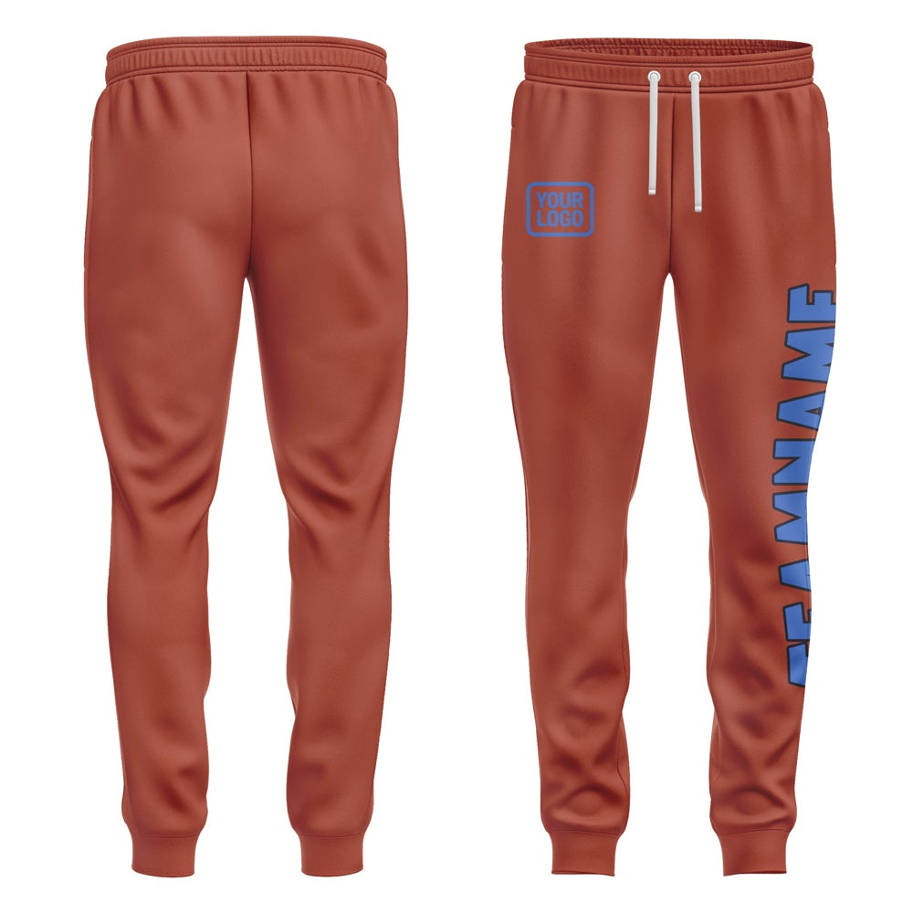 Custom Coral Red Sky Blue Pants