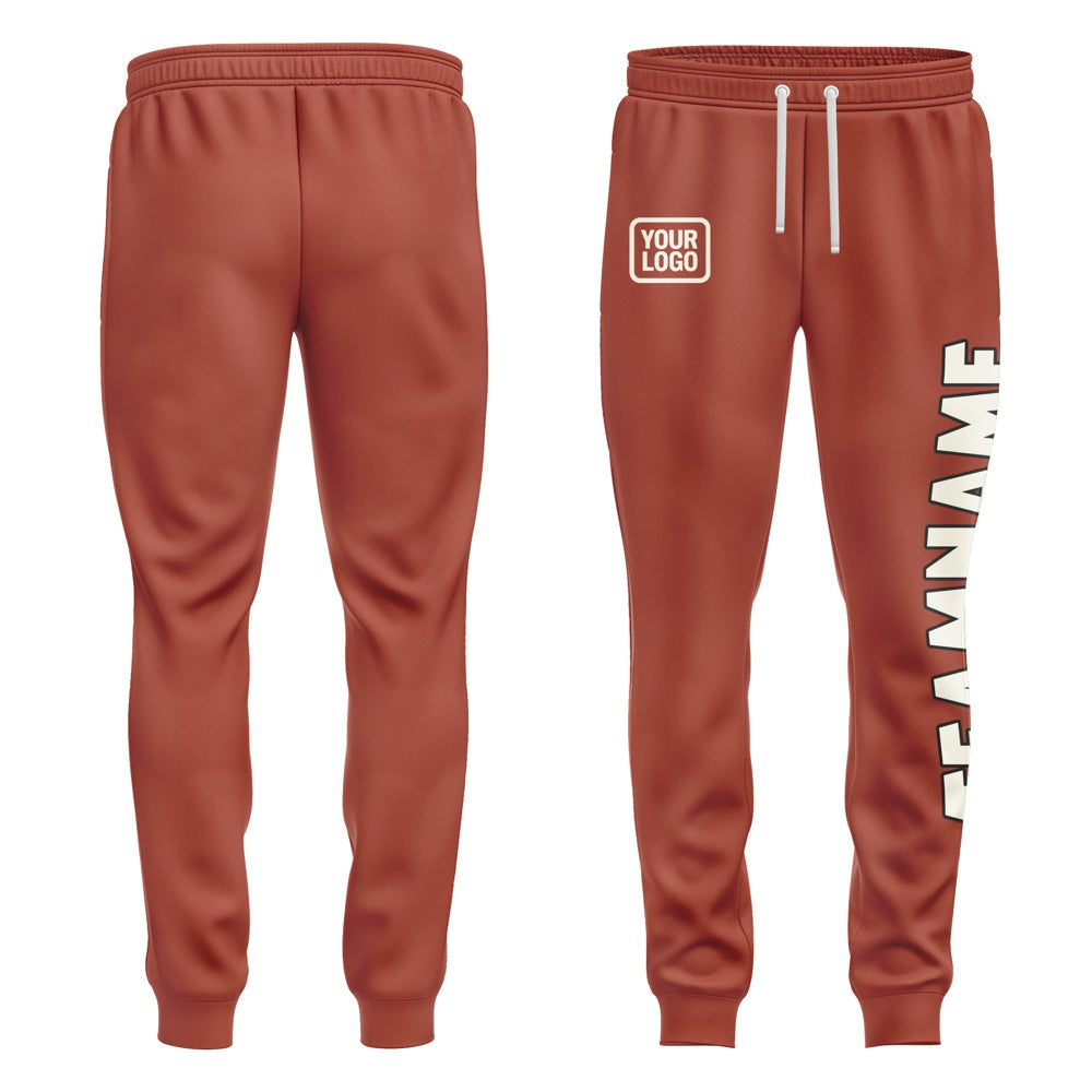 Custom Coral Red Cream Pants