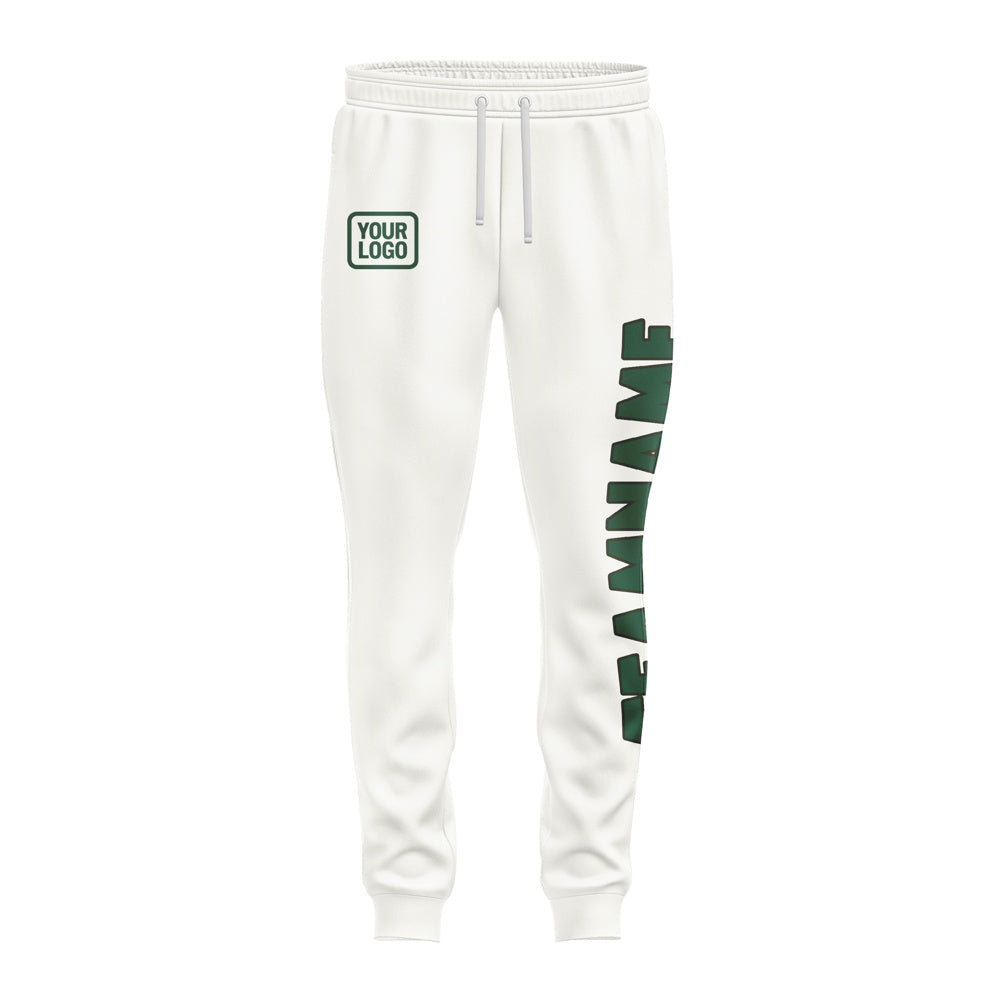 Custom White Green Pants