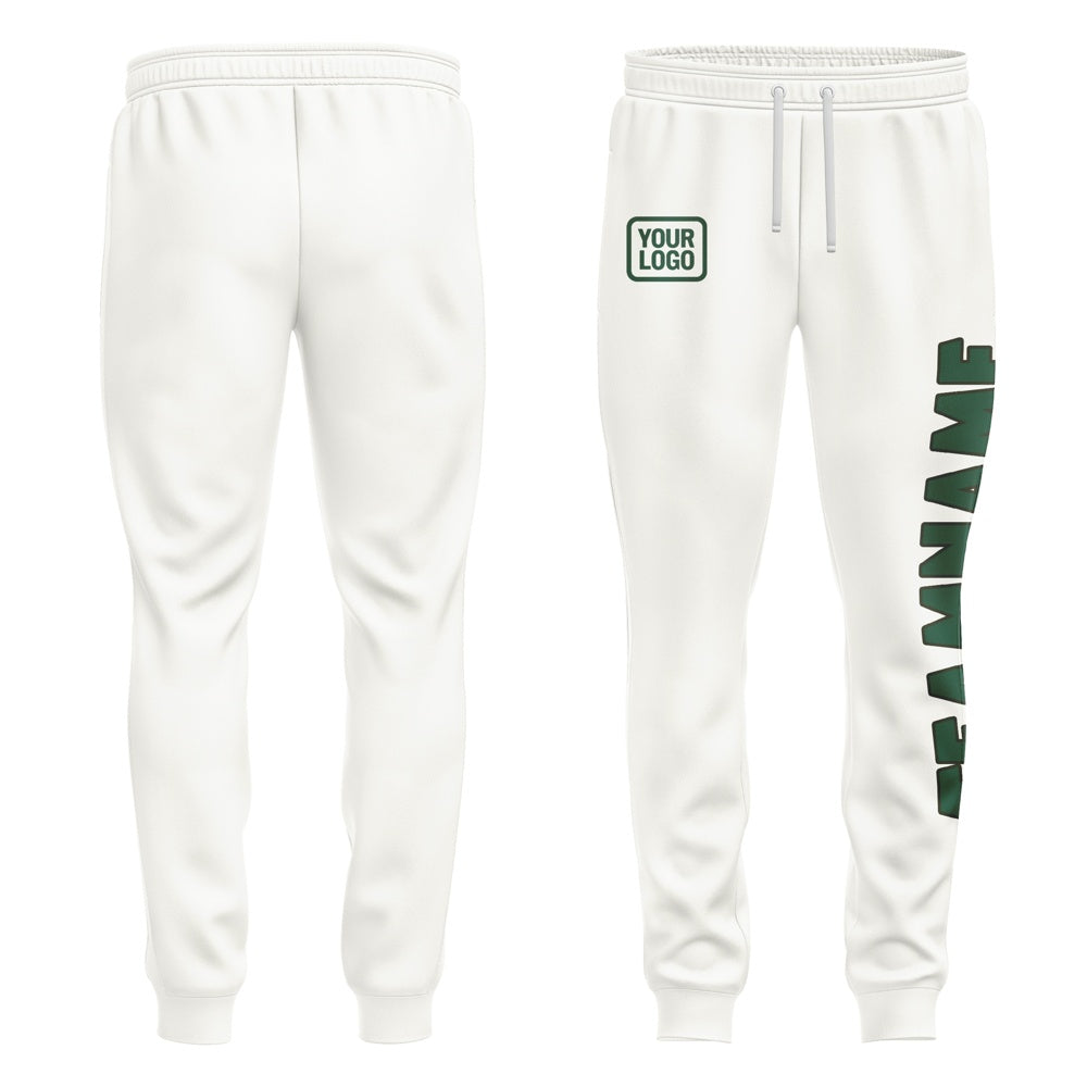 Custom White Green Pants