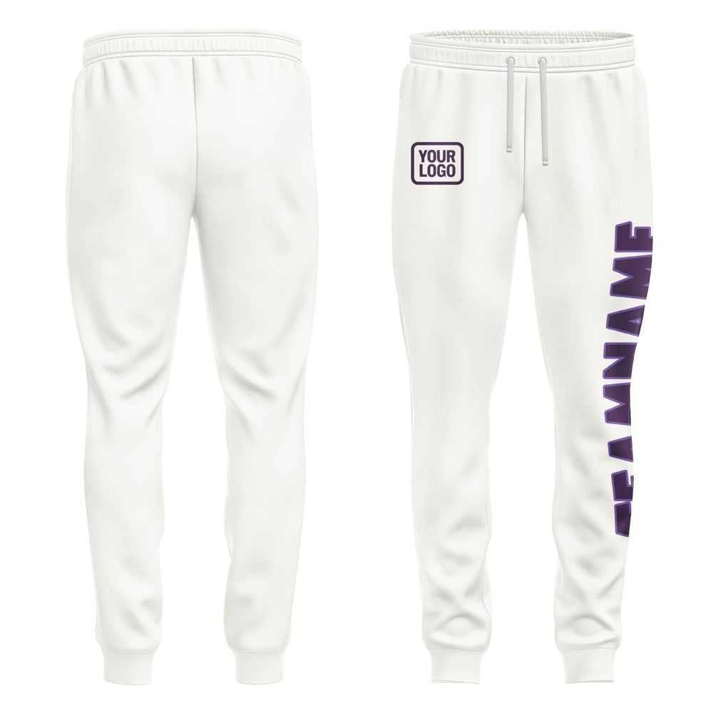 Custom White Purple Pants