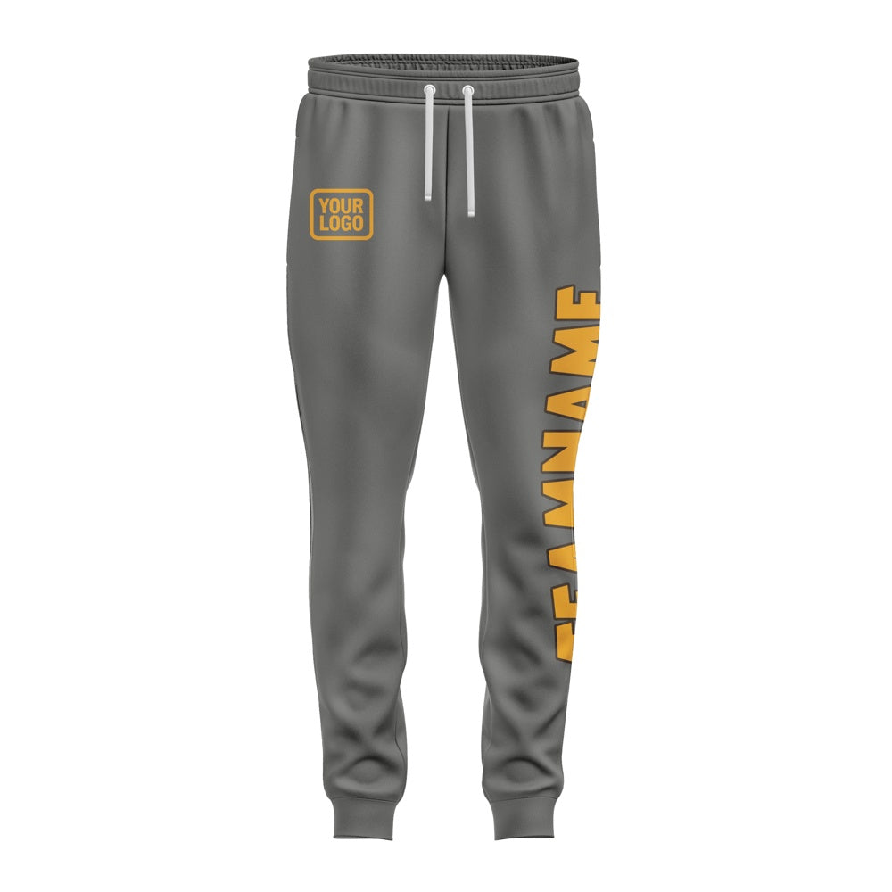 Custom Dark Grey Yellow Pants