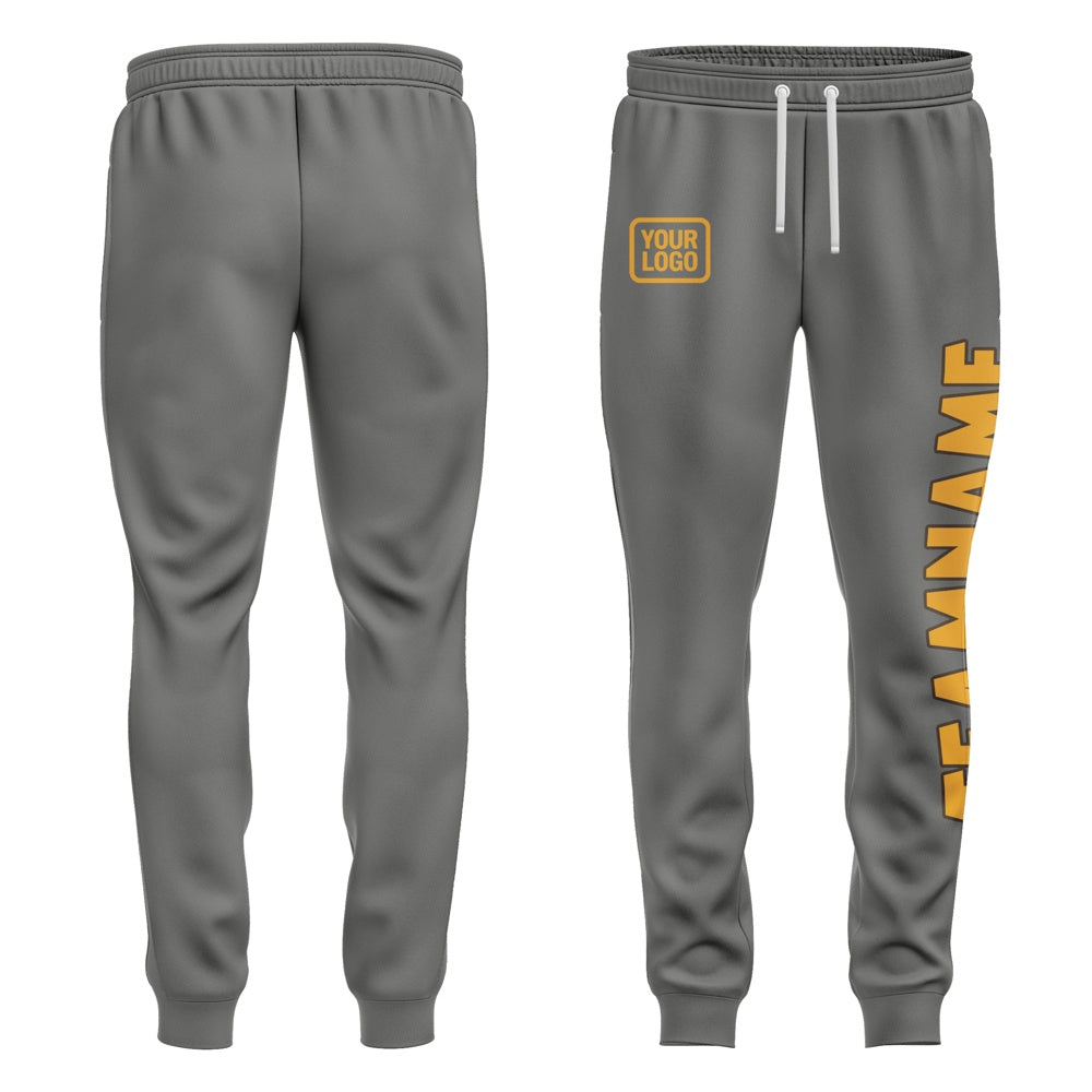 Custom Dark Grey Yellow Pants