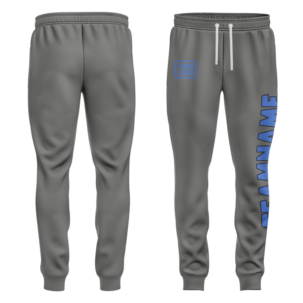 Custom Dark Grey Sky Blue Pants
