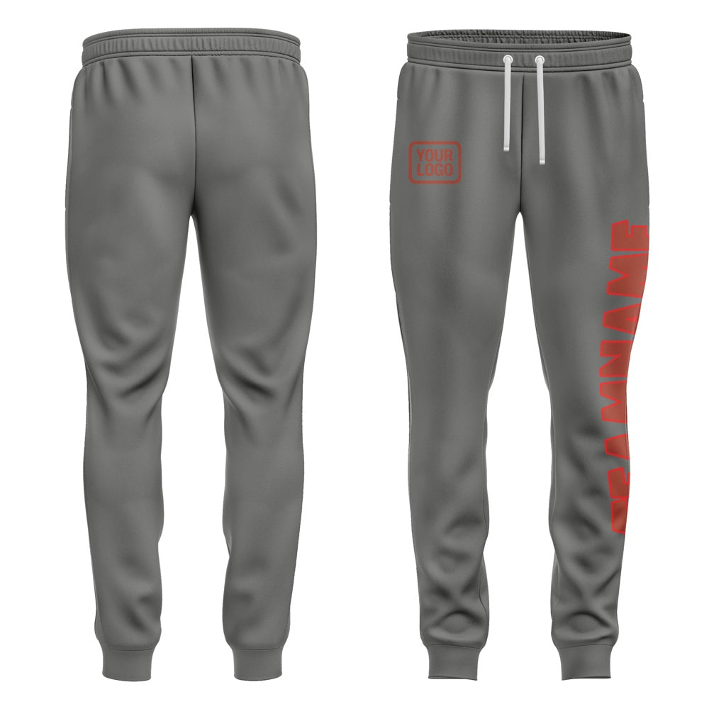 Custom Dark Grey Coral Red Pants