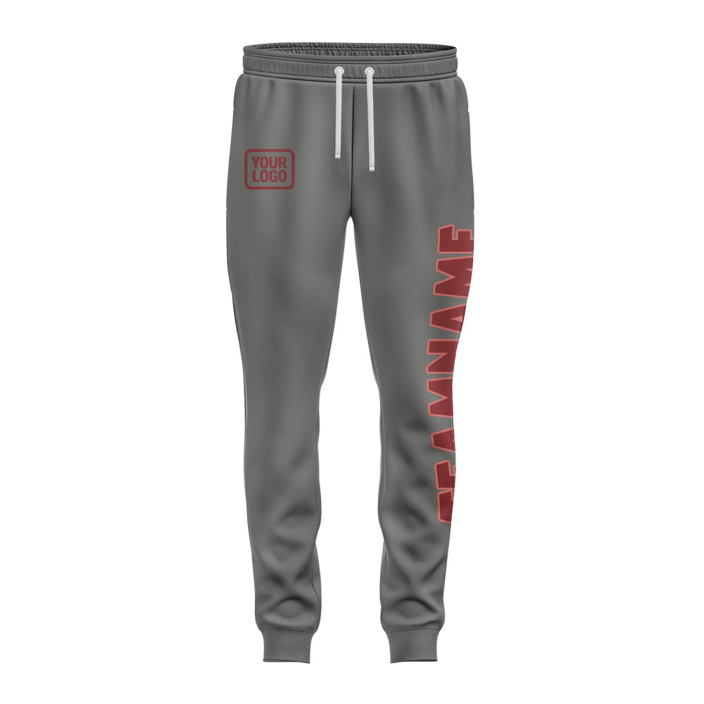 Custom Dark Grey Crimson Red Pants