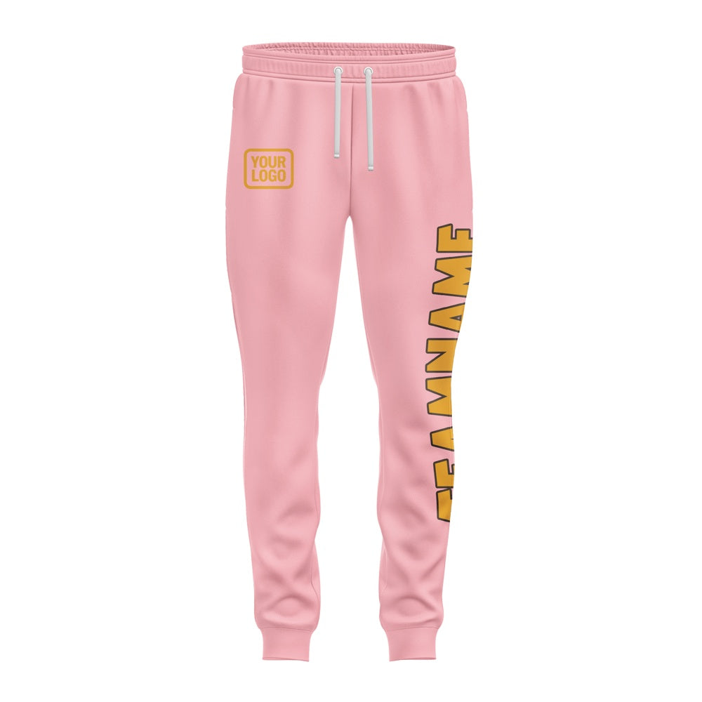 Custom Light Pink Yellow Pants