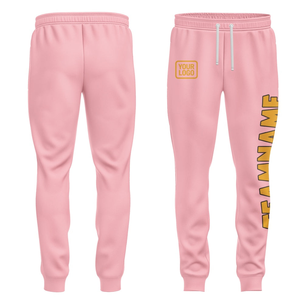 Custom Light Pink Yellow Pants