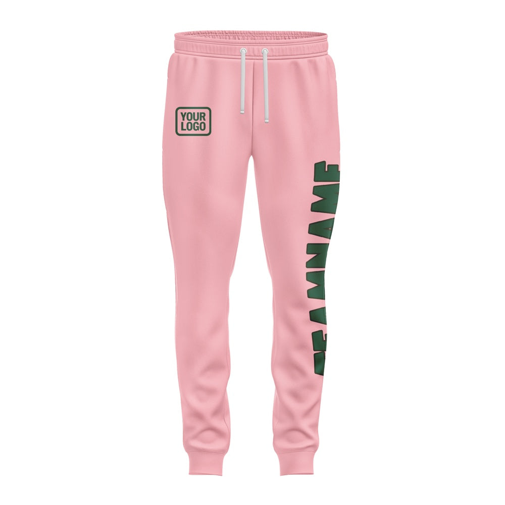 Custom Light Pink Green Pants
