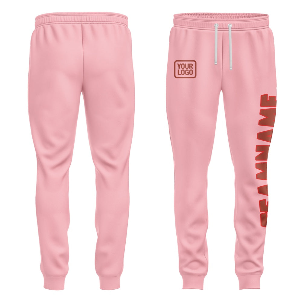 Custom Light Pink Coral Red Pants
