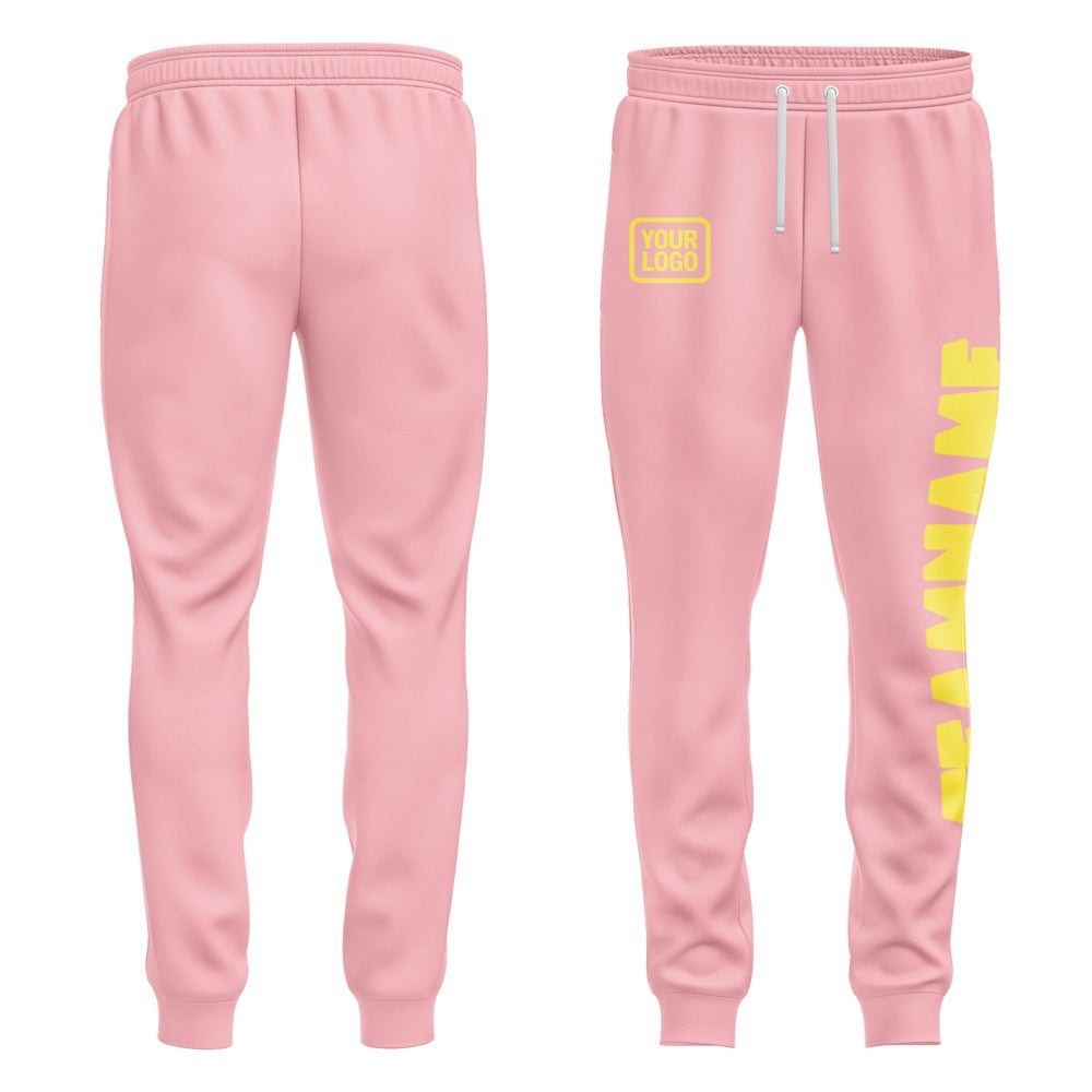 Custom Light Pink Light Yellow Pants