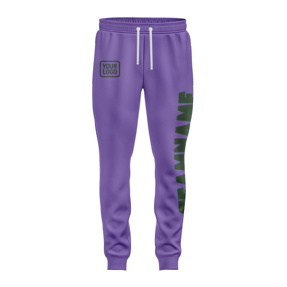 Custom Light Purple Dark Green Pants
