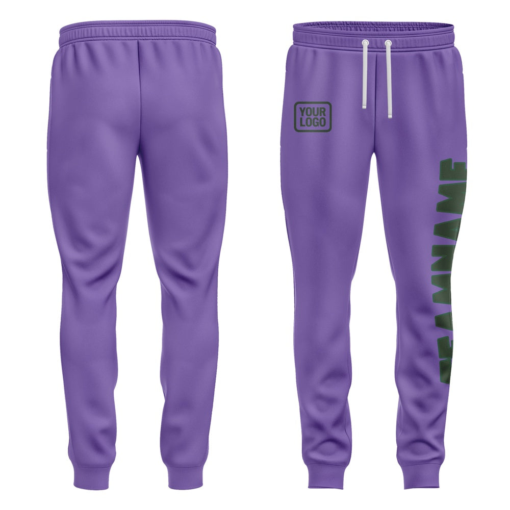 Custom Light Purple Dark Green Pants