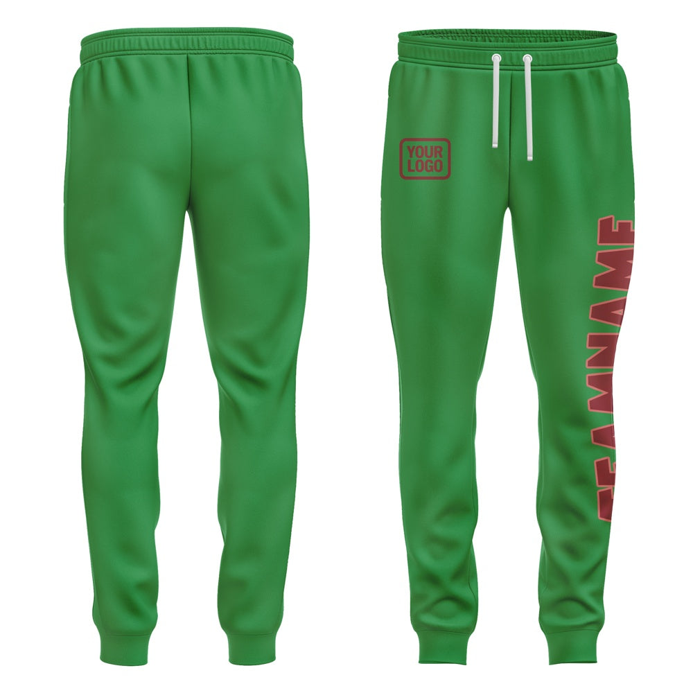 Custom Emerald Green Crimson Red Pants