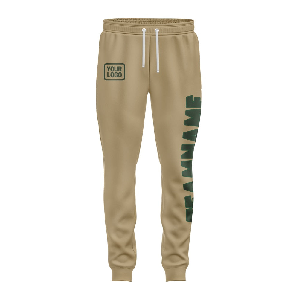 Custom Light Khaki Dark Green Pants