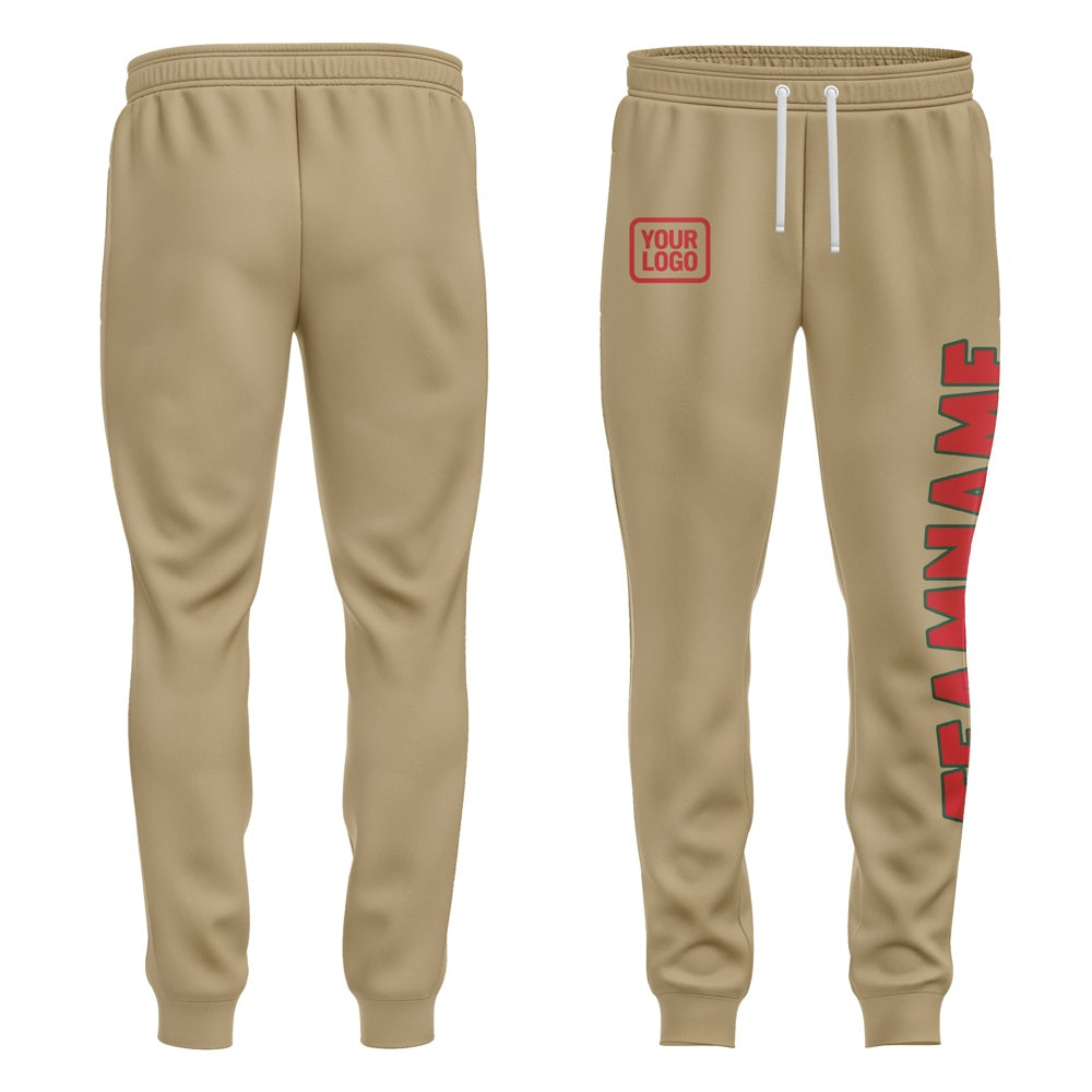 Custom Light Khaki Red Pants