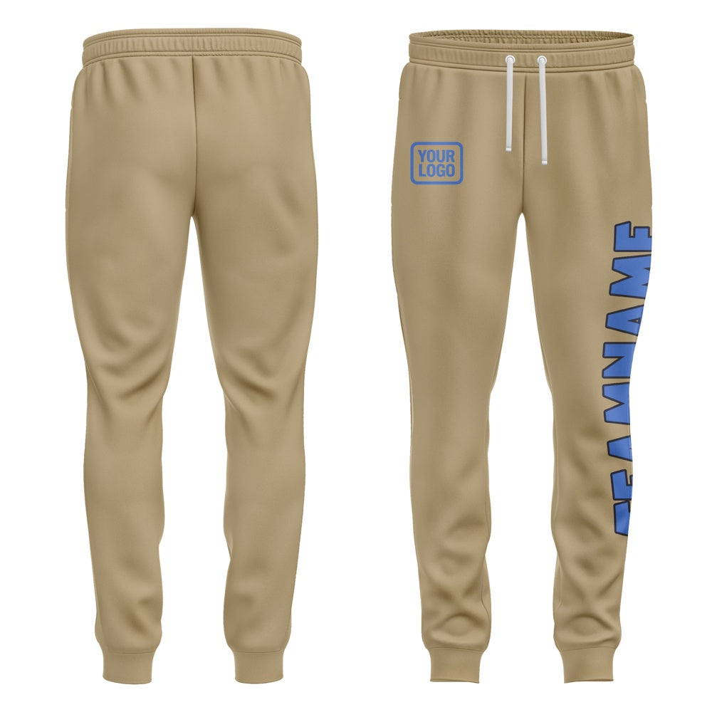 Custom Light Khaki Sky Blue Pants