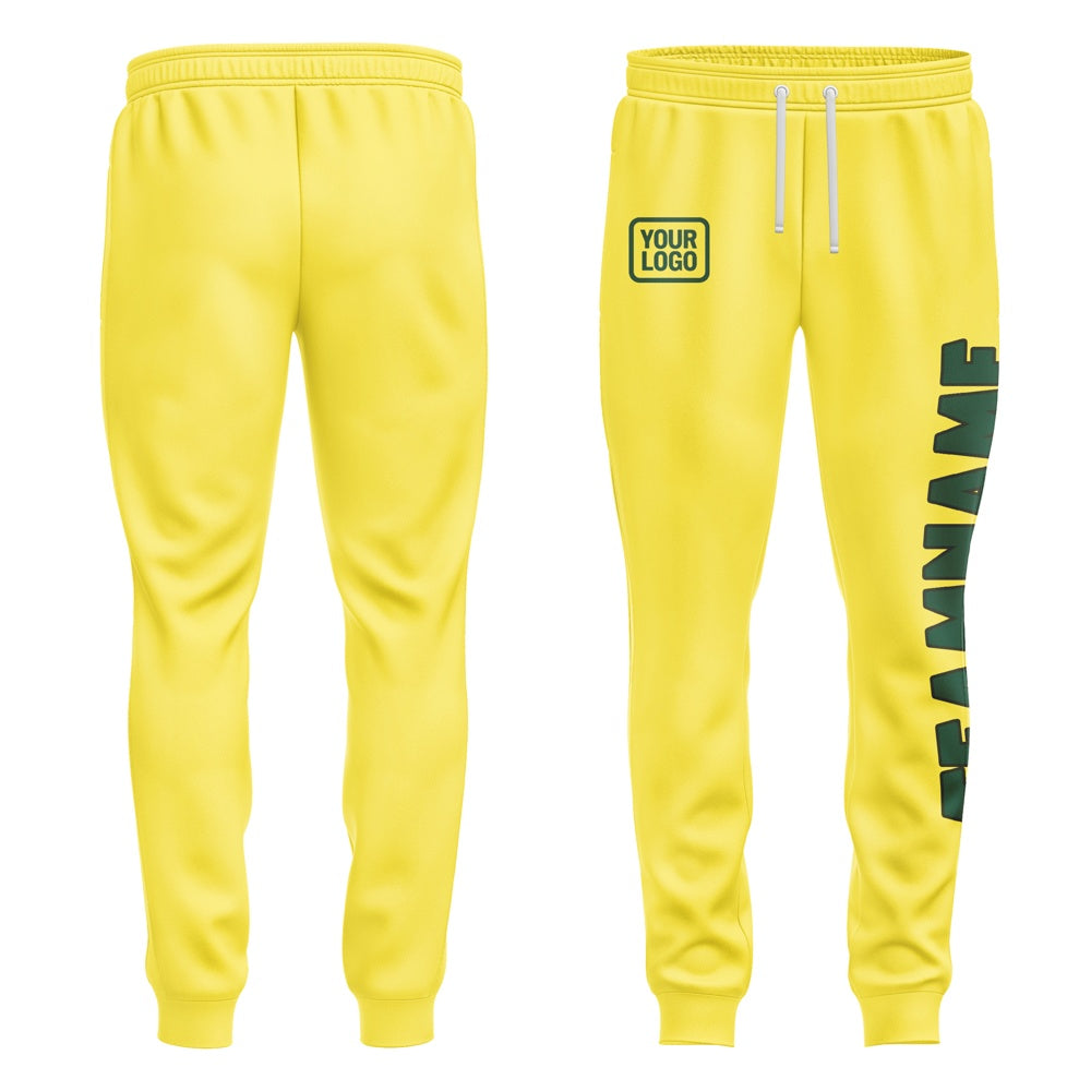 Custom Light Yellow Green Pants